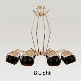 8 Light Single Tier Modern/ Contemporary Metal Chandelier with Glass Shade