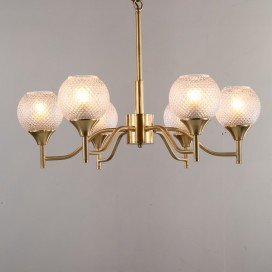 Fine Brass 6 Light Chandelier