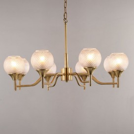 Fine Brass 8 Light Chandelier