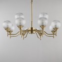 Fine Brass 12 Light Chandelier with Ball Glass Shades