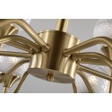 Fine Brass 12 Light Chandelier with Ball Glass Shades