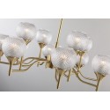 Fine Brass 12 Light Chandelier with Ball Glass Shades