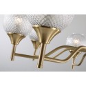 Fine Brass 12 Light Chandelier with Ball Glass Shades