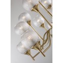 Fine Brass 16 Light Chandelier with Ball Glass Shades