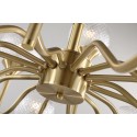 Fine Brass 16 Light Chandelier with Ball Glass Shades