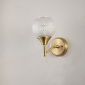 Fine Brass 1 Light Wall Sconce with Ball Glass Shades