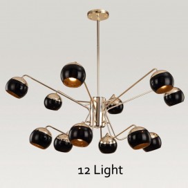 12 Light Two Tiers Modern/ Contemporary Metal Chandelier with Glass Shade