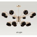 16 Light Two Tiers Modern/ Contemporary Metal Chandelier with Glass Shade