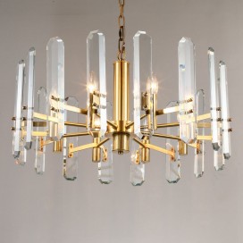 Fine Brass 8 Light Crystal Chandelier