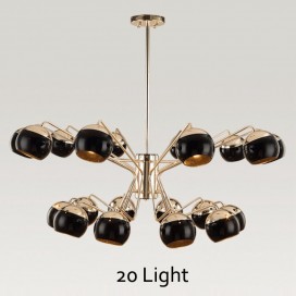 20 Light Two Tiers Modern/ Contemporary Metal Chandelier with Glass Shade