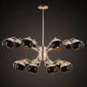 20 Light Two Tiers Modern/ Contemporary Metal Chandelier with Glass Shade