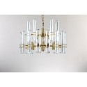 Fine Brass 12 (8+4) Light Two Tiers Crystal Chandelier