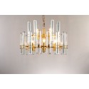 Fine Brass 12 (8+4) Light Two Tiers Crystal Chandelier