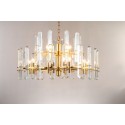 Fine Brass 15 (10+5) Light Two Tiers Crystal Chandelier