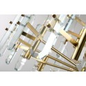 Fine Brass 15 (10+5) Light Two Tiers Crystal Chandelier