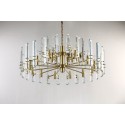 Fine Brass 18 (12+6) Light Crystal Two Tiers Chandelier