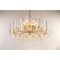 Fine Brass 18 (12+6) Light Crystal Two Tiers Chandelier