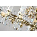 Fine Brass 18 (12+6) Light Crystal Two Tiers Chandelier