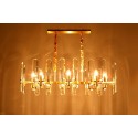 Long Fine Brass 8 Light Crystal Chandelier