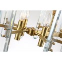 Long Fine Brass 8 Light Crystal Chandelier