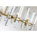 Long Fine Brass 8 Light Crystal Chandelier