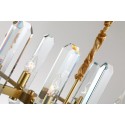 Long Fine Brass 8 Light Crystal Chandelier