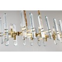 Long Fine Brass 8 Light Crystal Chandelier