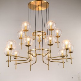 Fine Brass 15 (10+5) Light Two Tiers Chandelier