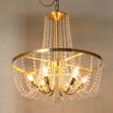 Fine Brass 6 Light Crystal Chandelier