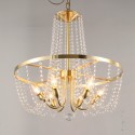 Fine Brass 6 Light Crystal Chandelier