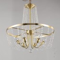 Fine Brass 6 Light Crystal Chandelier