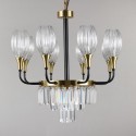 Fine Brass 9 (8+1) Light Crystal Chandelier