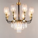 Fine Brass 9 (8+1) Light Crystal Chandelier