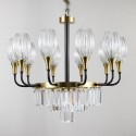 Fine Brass 11 (10+1) Light Crystal Chandelier