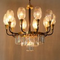 Fine Brass 11 (10+1) Light Crystal Chandelier