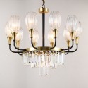 Fine Brass 11 (10+1) Light Crystal Chandelier