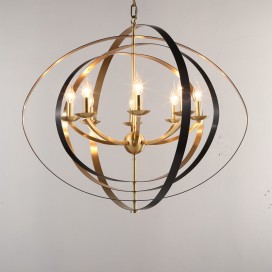 Globe Fine Brass 8 Light Chandelier