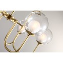 Fine Brass 6 Light Chandelier with Ball Glass Shades