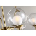 Fine Brass 6 Light Chandelier with Ball Glass Shades