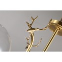 Fine Brass 6 Light Chandelier with Ball Glass Shades