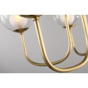 Fine Brass 6 Light Chandelier with Ball Glass Shades