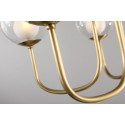 Fine Brass 6 Light Chandelier with Ball Glass Shades