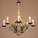 8 Light Vintage Retro Wooden Chandelier