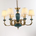 Fine Brass 6 Light Chandelier