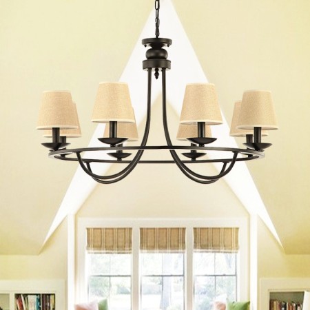 Country Retro 8 Light Single Tier Chandelier