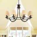 Country Retro 8 Light Single Tier Chandelier