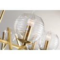 Fine Brass 8 Light Chandelier with Glass Shades