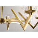 Fine Brass 8 Light Chandelier with Glass Shades