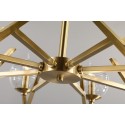 Fine Brass 8 Light Chandelier with Glass Shades