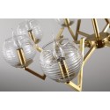 Fine Brass 8 Light Chandelier with Glass Shades